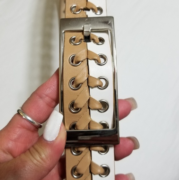Via Spiga Accessories - Via Spiga Vintage Ladies 2 Tone Leather Belt